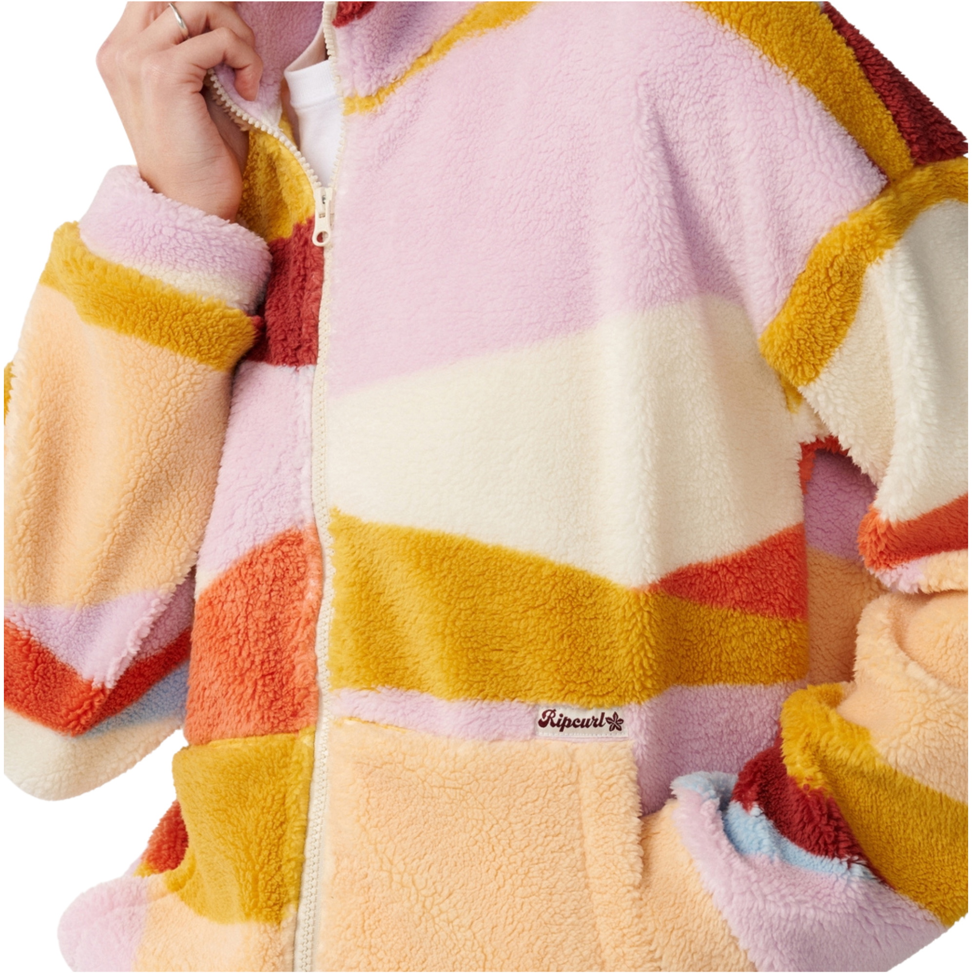 2026 Rip Curl Da Donna Retro Swell Standard Polare Zip Thru Fleece 0D7WFL - Multi